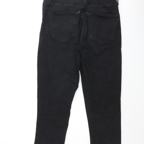 Topshop Womens Black Cotton Capri Jeans Size 30 in L21 in Regular Zip