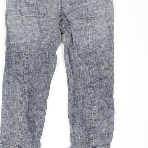 Topshop Womens Blue Cotton Capri Jeans Size 10 L20 in Regular Zip