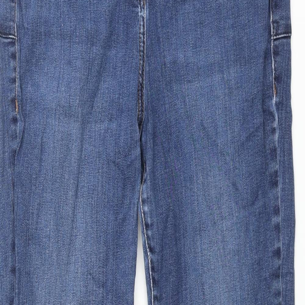 NEXT Womens Blue Cotton Skinny Jeans Size 14 L31 in Regular Zip