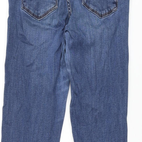 NEXT Womens Blue Cotton Skinny Jeans Size 14 L31 in Regular Zip