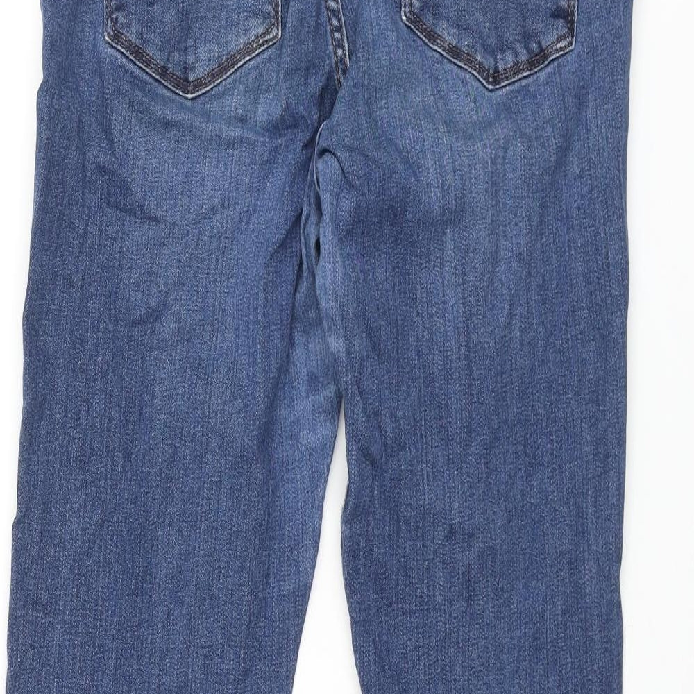 NEXT Womens Blue Cotton Skinny Jeans Size 14 L31 in Regular Zip