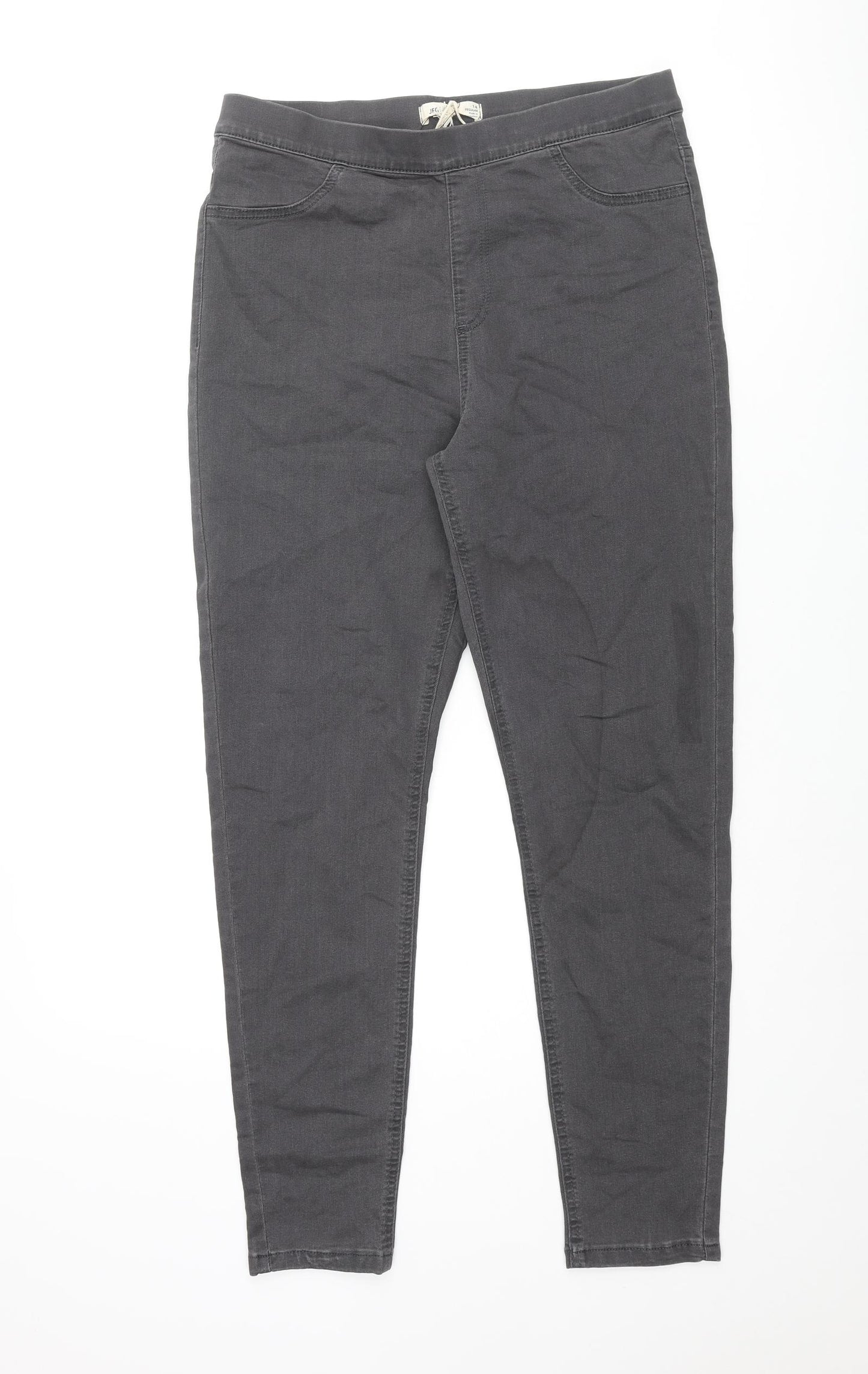 Marks and Spencer Womens Grey Cotton Jegging Jeans Size 14 L29 in Regular