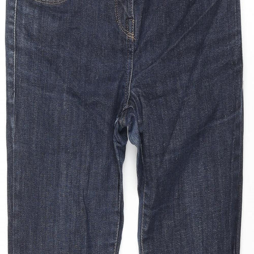 NEXT Womens Blue Cotton Straight Jeans Size 8 L27 in Regular Zip