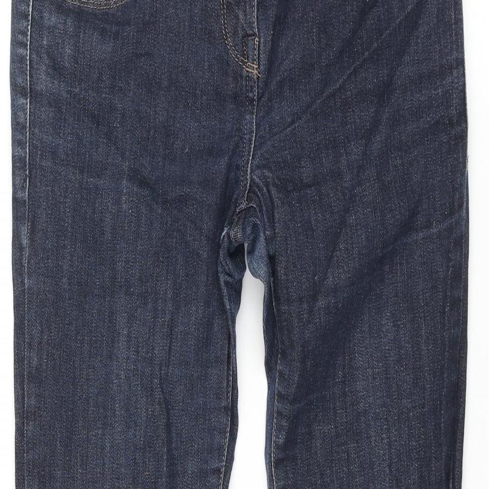 NEXT Womens Blue Cotton Straight Jeans Size 8 L27 in Regular Zip