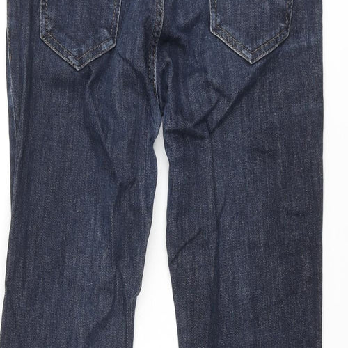 NEXT Womens Blue Cotton Straight Jeans Size 8 L27 in Regular Zip