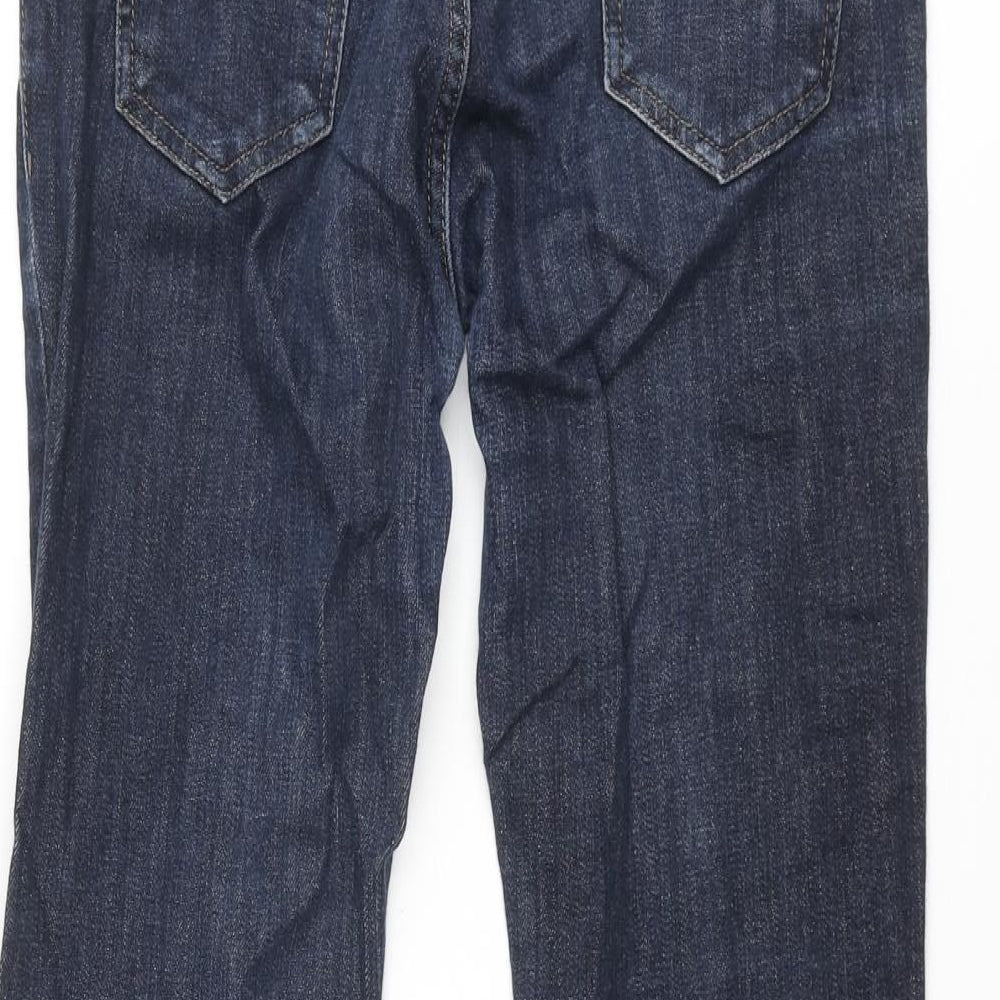 NEXT Womens Blue Cotton Straight Jeans Size 8 L27 in Regular Zip