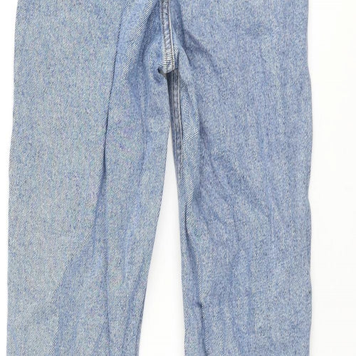 New Look Girls Blue Cotton Tapered Jeans Size 11 Years L27 in Regular Zip - Distressed Elasticated Waist