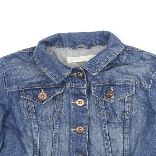 Yes Yes Jeans Womens Blue Jacket Size 10 Button