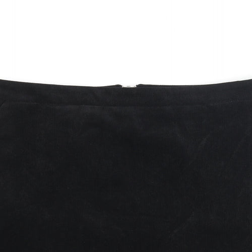 Papaya Womens Black Polyester Mini Skirt Size 12 Zip