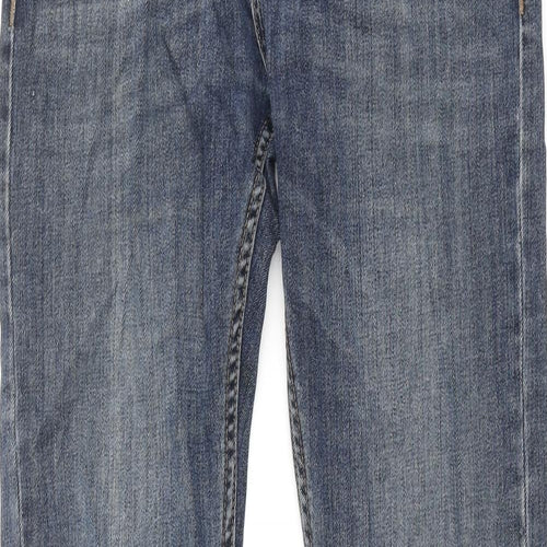 Topman Mens Blue Cotton Tapered Jeans Size 32 in L34 in Regular Button