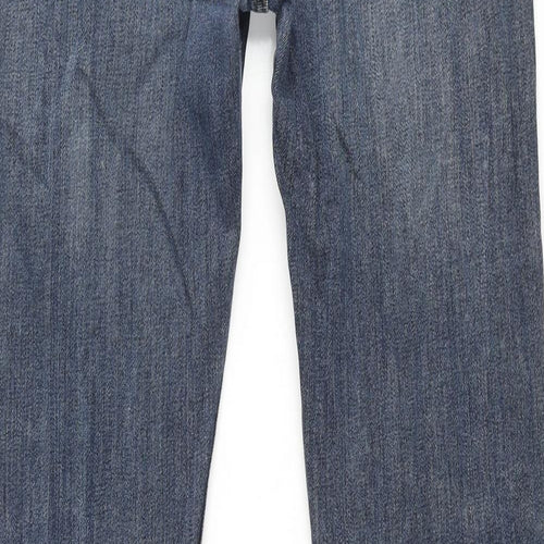 Topman Mens Blue Cotton Tapered Jeans Size 32 in L34 in Regular Button