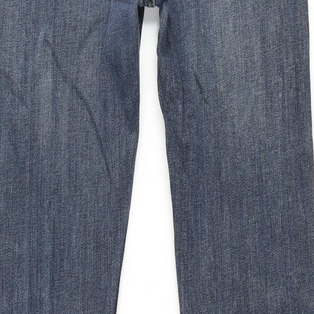 Topman Mens Blue Cotton Tapered Jeans Size 32 in L34 in Regular Button