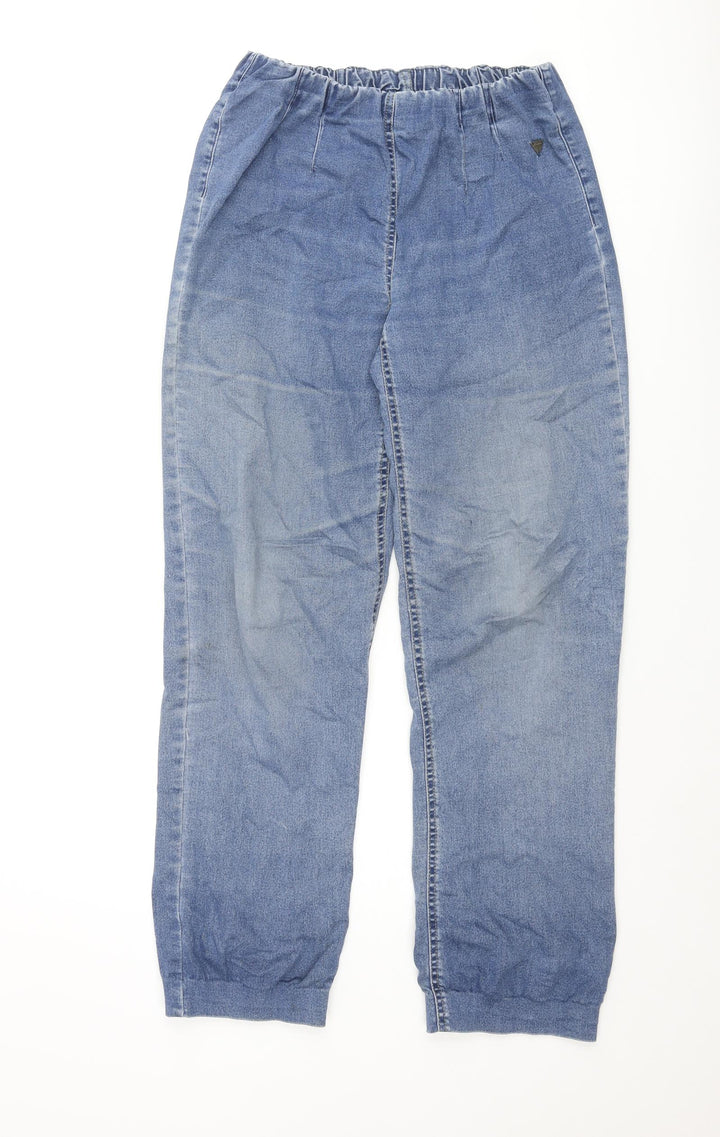 Lourie Womens Blue Cotton Tapered Jeans Size 10 L28 in Regular