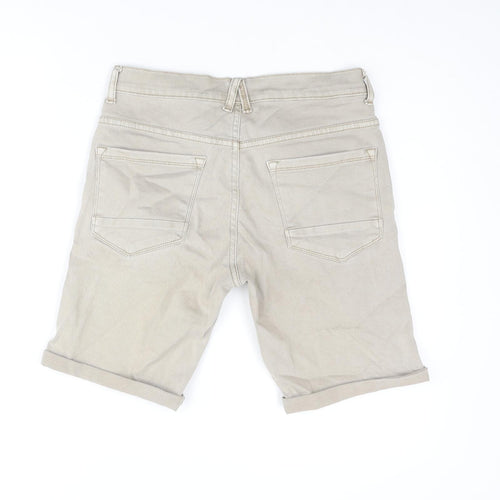 Denim & Co. Mens Beige Cotton Bermuda Shorts Size 28 in L9 in Regular Zip