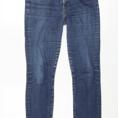 7 For All Mankind Womens Blue Cotton Skinny Jeans Size 28 in L26 in Regular Zip