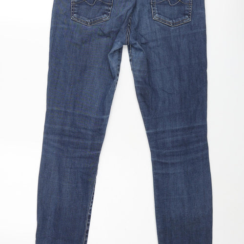 7 For All Mankind Womens Blue Cotton Skinny Jeans Size 28 in L26 in Regular Zip