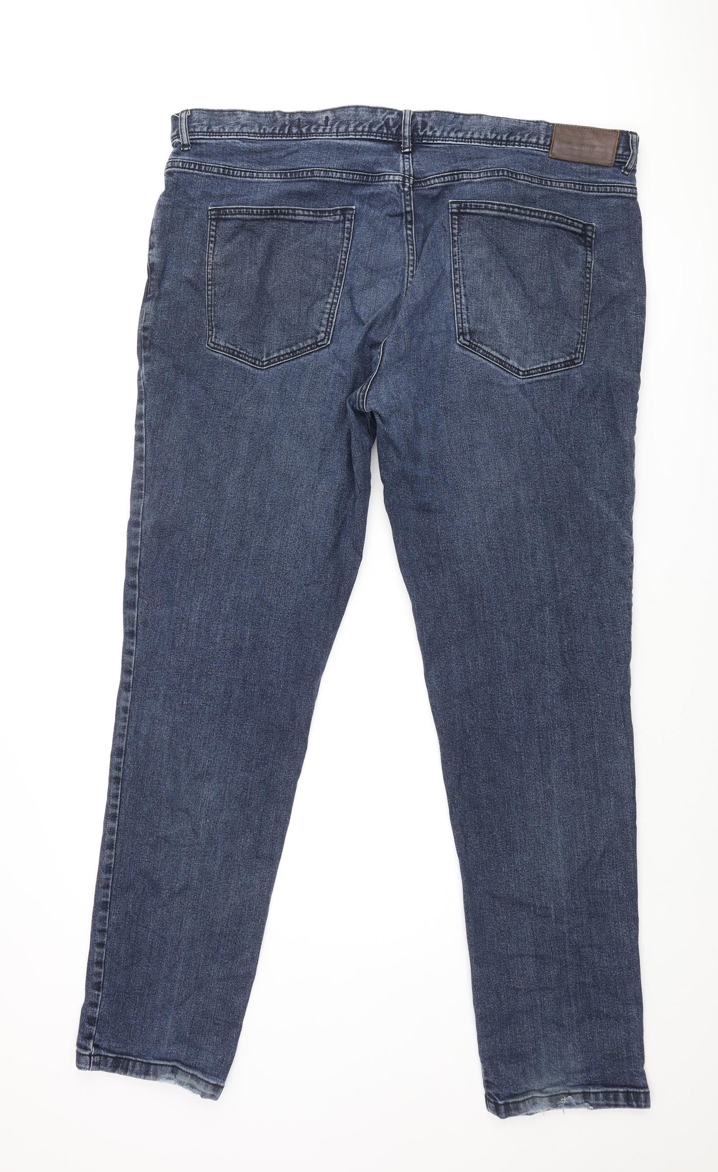 TU Mens Blue Cotton Tapered Jeans Size 42 in L32 in Regular Zip