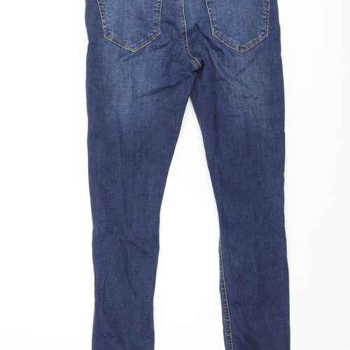 Dorothy Perkins Womens Blue Cotton Skinny Jeans Size 10 L28 in Regular Zip