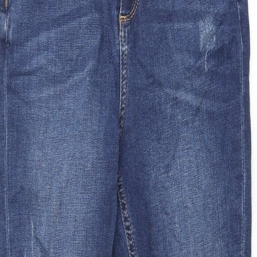 Dorothy Perkins Womens Blue Cotton Skinny Jeans Size 10 L28 in Regular Zip