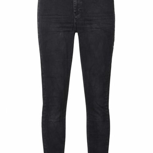 Topshop Womens Black Cotton Skinny Jeans Size 28 in L30 in Regular Zip - Raw Hem