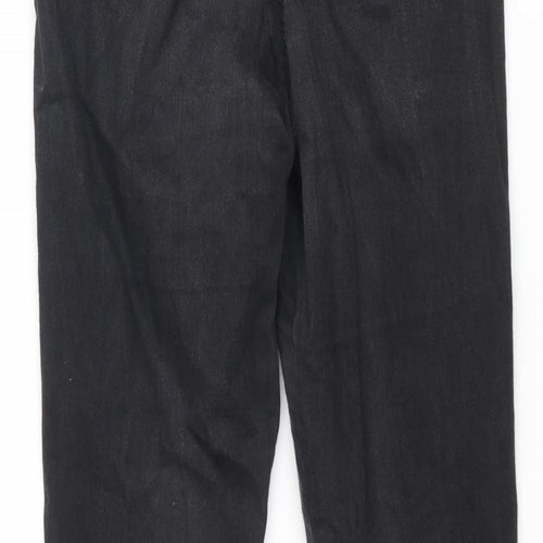 Topshop Womens Black Cotton Skinny Jeans Size 28 in L30 in Regular Zip - Raw Hem