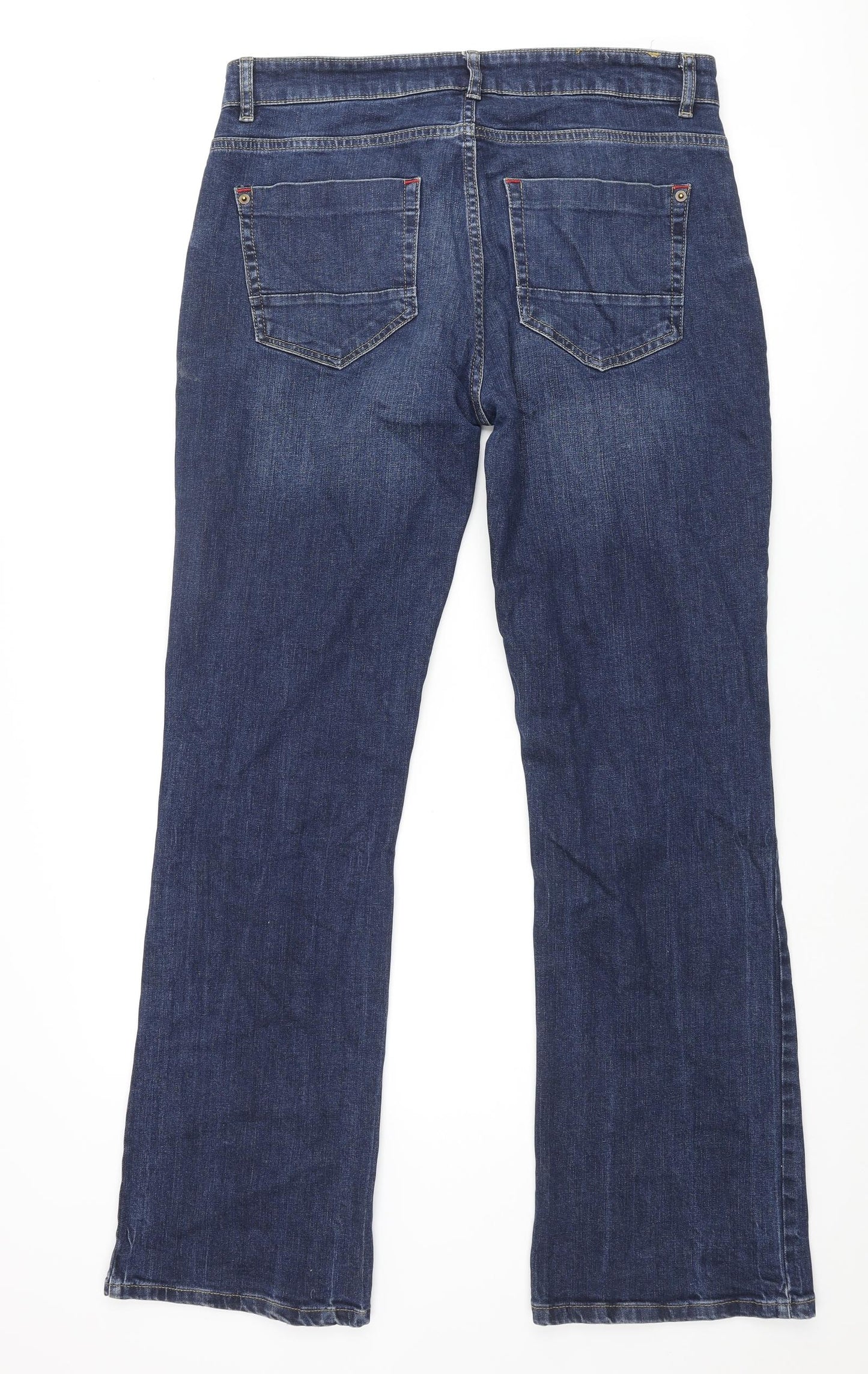 Joe Browns Mens Blue Cotton Bootcut Jeans Size 34 in L31 in Regular Zip