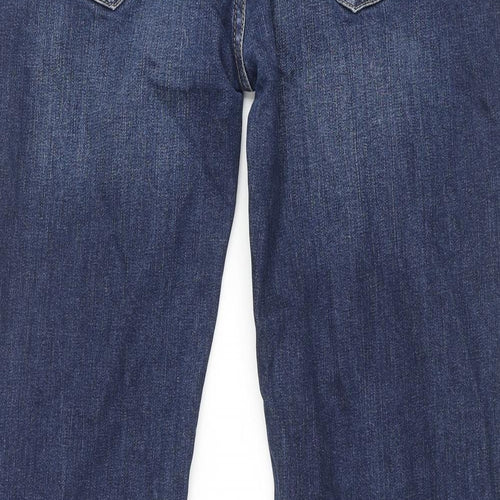 Joe Browns Mens Blue Cotton Bootcut Jeans Size 34 in L31 in Regular Zip
