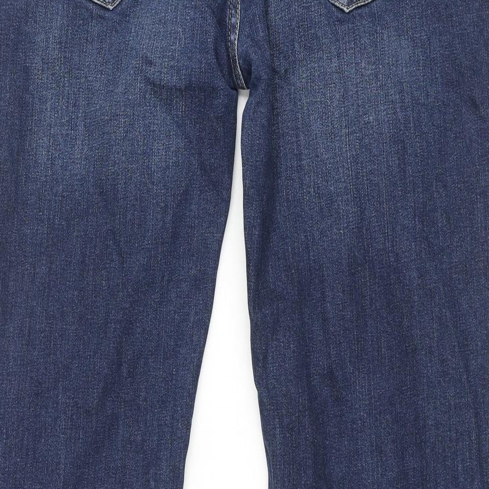 Joe Browns Mens Blue Cotton Bootcut Jeans Size 34 in L31 in Regular Zip