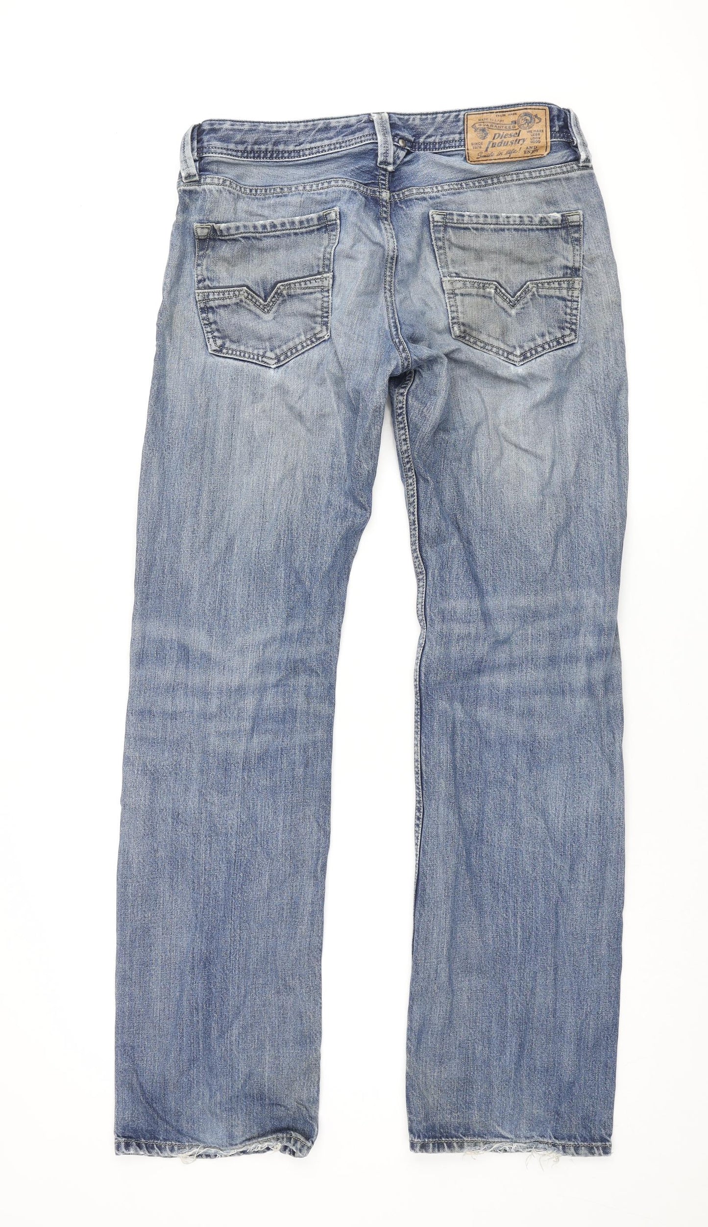 Diesel Mens Blue Cotton Straight Jeans Size 32 in L32 in Regular Button