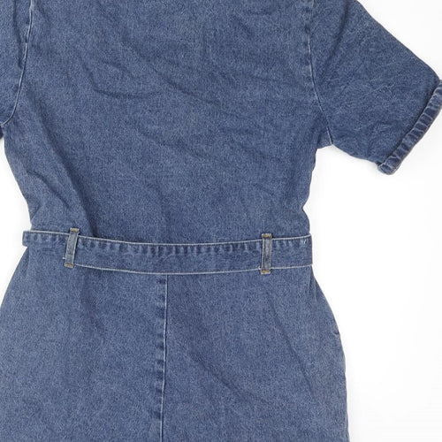 Divided by H&M Womens Blue Cotton Romper One-Piece Size 12 Zip