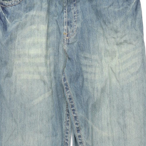 Cherokee Mens Blue Cotton Bootcut Jeans Size 42 in L30 in Regular Button