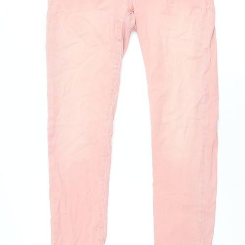 ASOS Womens Pink Cotton Skinny Jeans Size 12 L32 in Regular