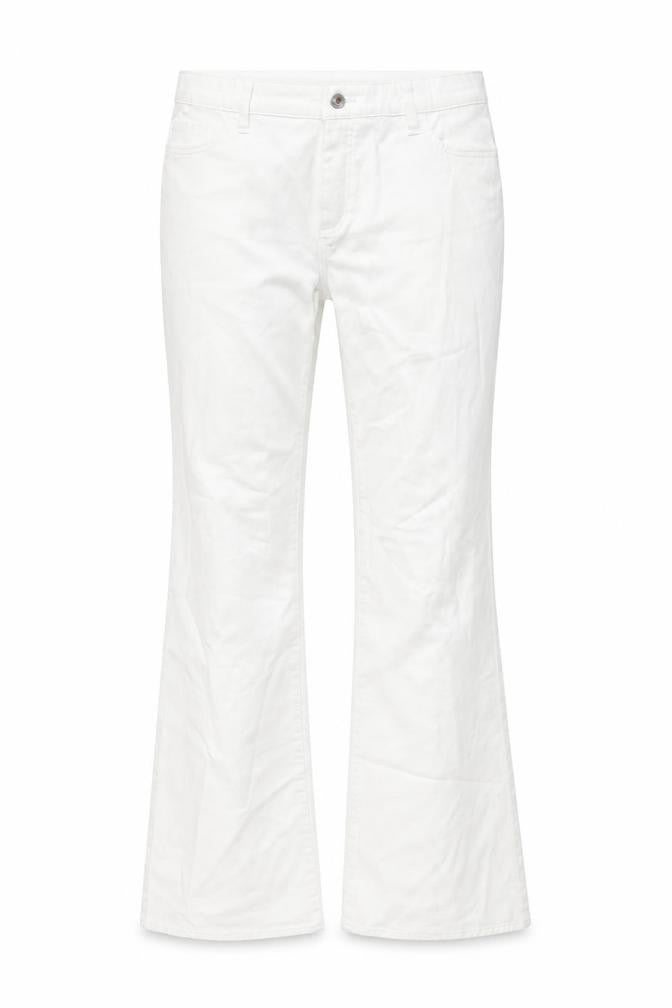 Amazing Woman Womens White Cotton Flared Jeans Size 34 in L33 in Regular Zip - Rhinestone Pocket Detail
