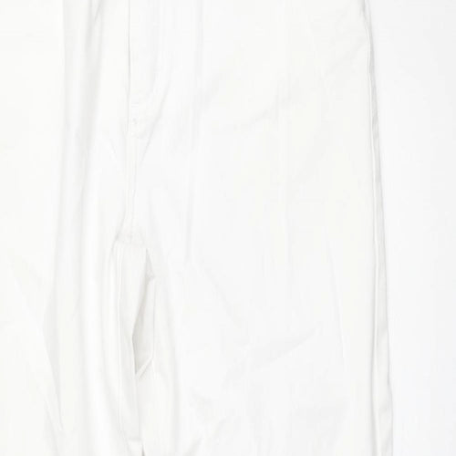 Amazing Woman Womens White Cotton Flared Jeans Size 34 in L33 in Regular Zip - Rhinestone Pocket Detail
