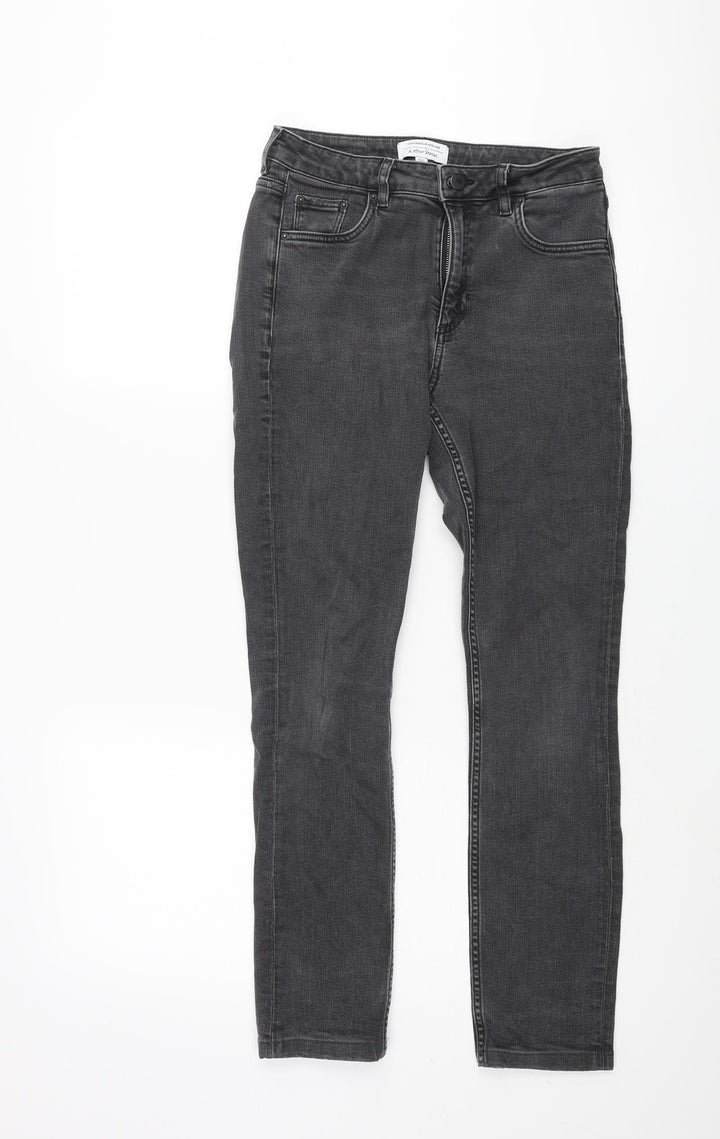& Other Stories Womens Grey Cotton Skinny Jeans Size 26 in L26 in Regular Zip