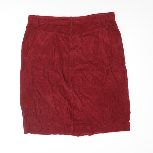 TU Womens Red Cotton Straight & Pencil Skirt Size 16 Button