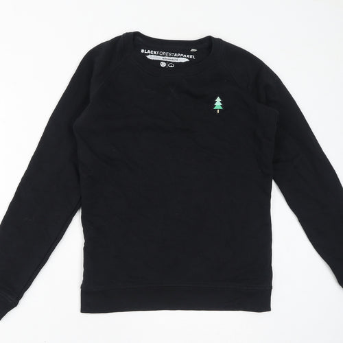 Black Forest Apparel Womens Black Cotton Pullover Sweatshirt Size XS Pullover - Christmas Tree