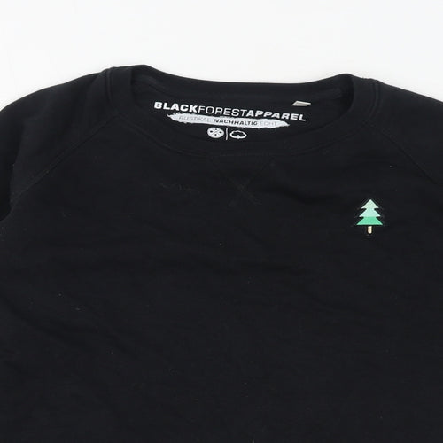Black Forest Apparel Womens Black Cotton Pullover Sweatshirt Size XS Pullover - Christmas Tree