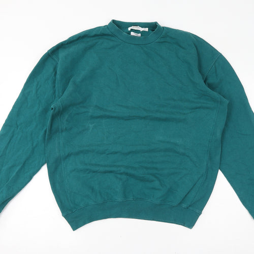 Topman Womens Green Cotton Pullover Sweatshirt Size S Pullover