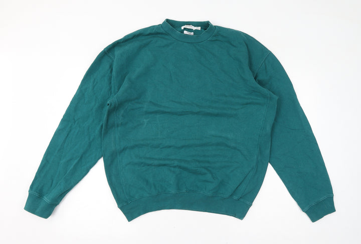Topman Womens Green Cotton Pullover Sweatshirt Size S Pullover