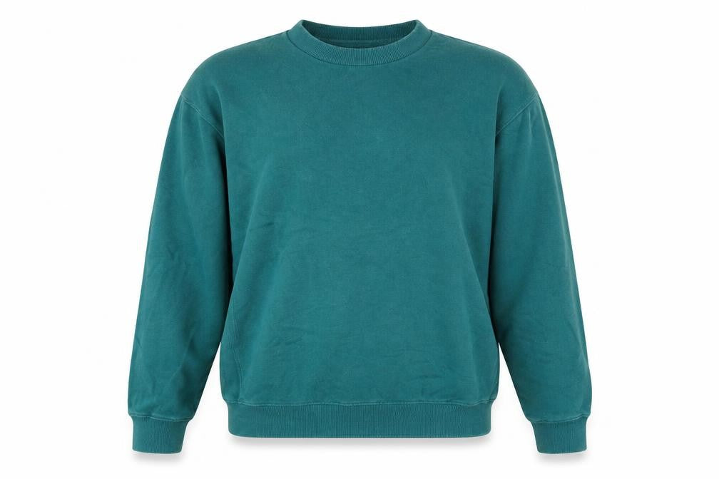 Front view of Topman women’s green cotton pullover sweatshirt, size S, pullover