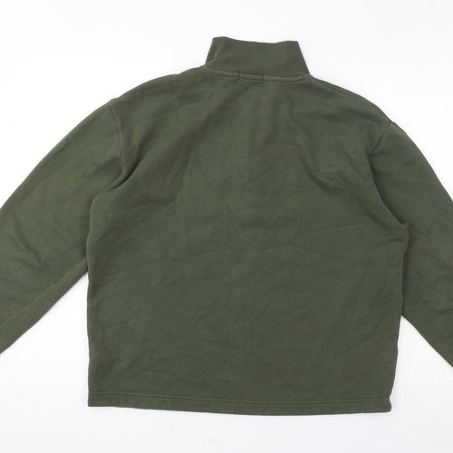 Topman Mens Green Cotton Henley Sweatshirt Size XS