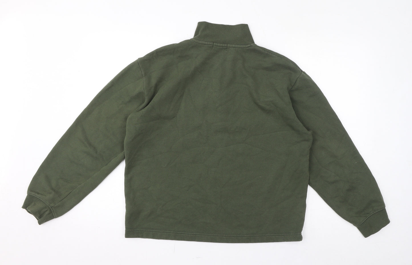 Topman Mens Green Cotton Henley Sweatshirt Size XS