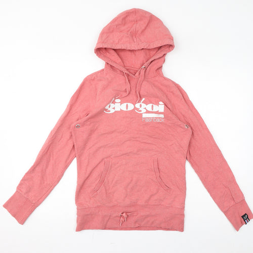 Gio-Goi Womens Pink Cotton Pullover Hoodie Size S Pullover - Logo, 83, Butterfly