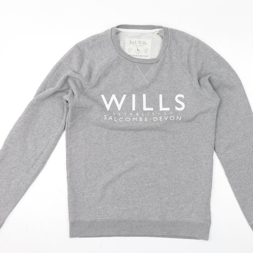 Jack Wills Womens Grey Cotton Pullover Sweatshirt Size XS Pullover - Logo, Salcombe Devon