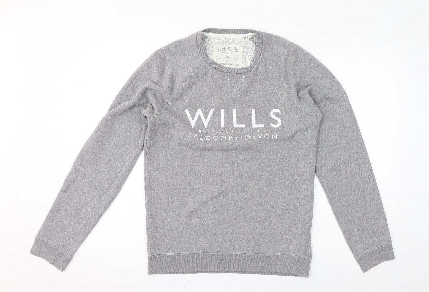 Jack Wills Womens Grey Cotton Pullover Sweatshirt Size XS Pullover - Logo, Salcombe Devon