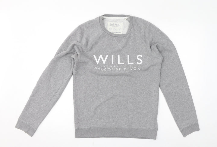 Jack Wills Womens Grey Cotton Pullover Sweatshirt Size XS Pullover - Logo, Salcombe Devon