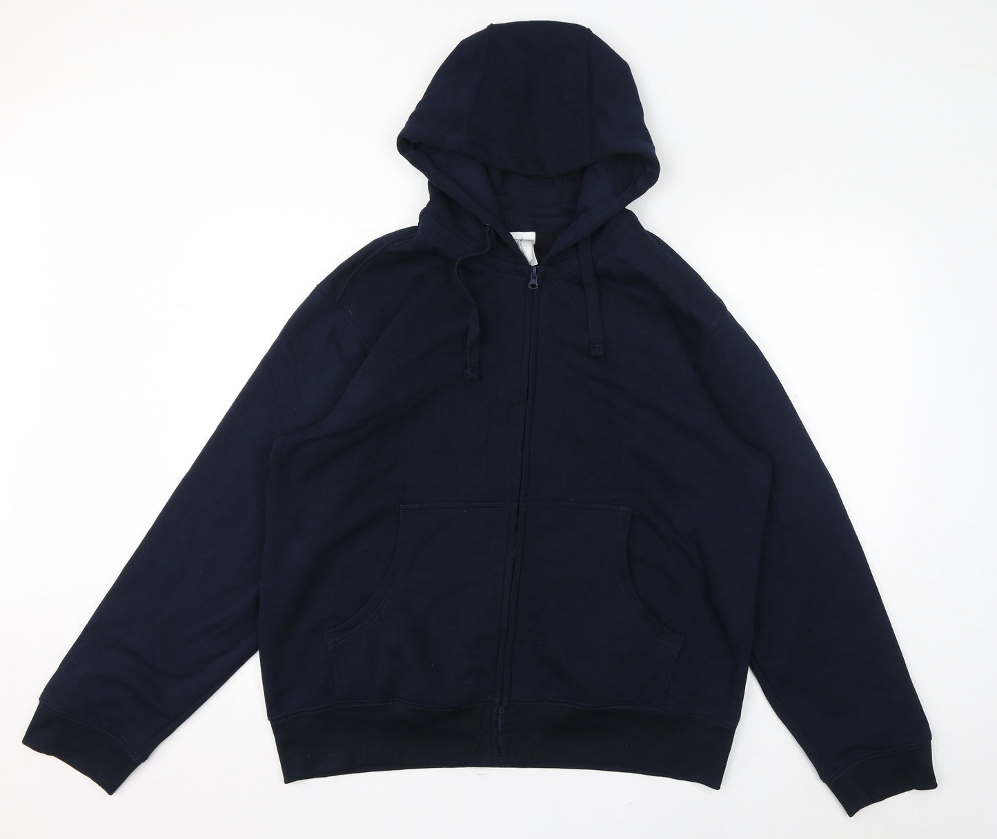 B&C Mens Blue Cotton Full Zip Hoodie Size L