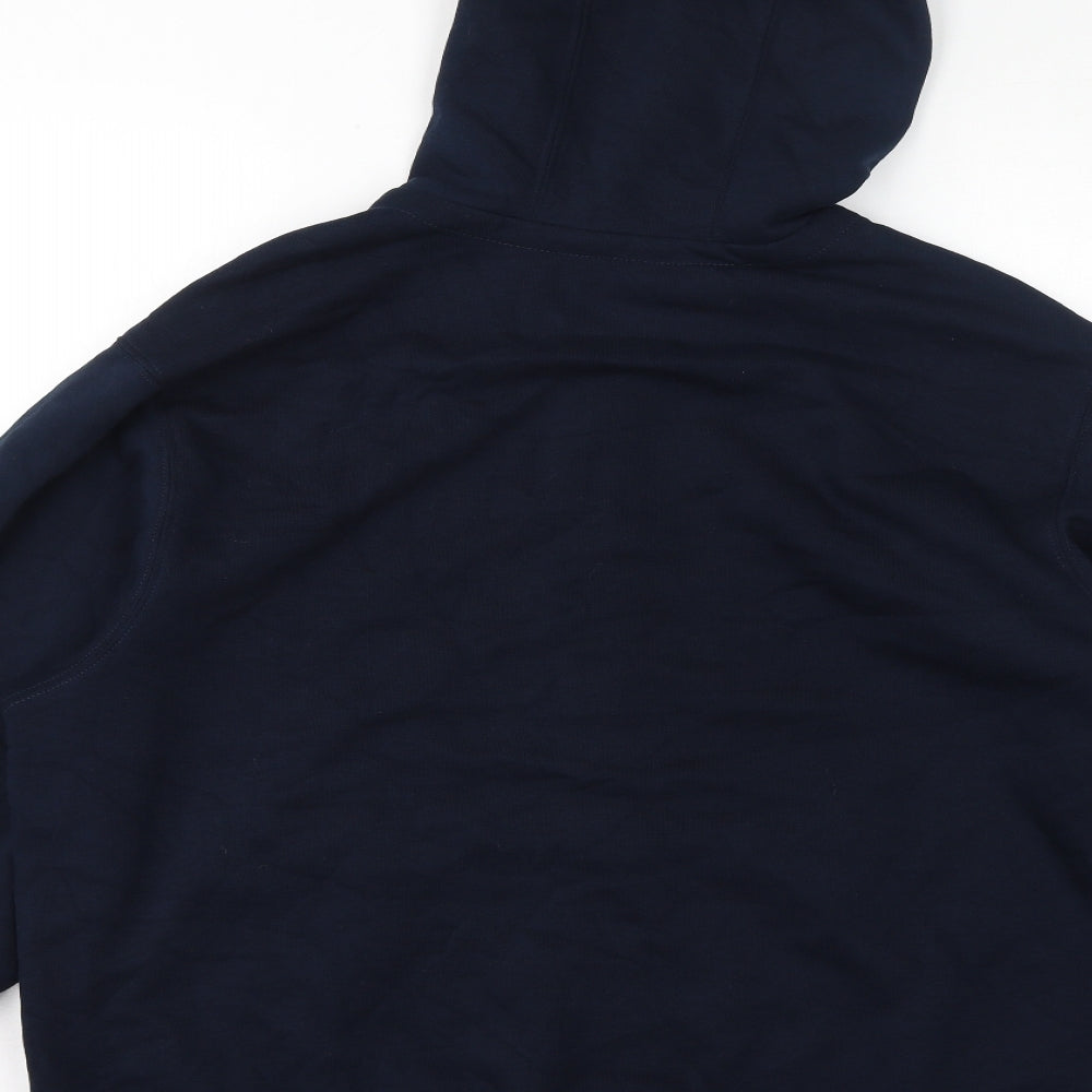 B&C Mens Blue Cotton Full Zip Hoodie Size L