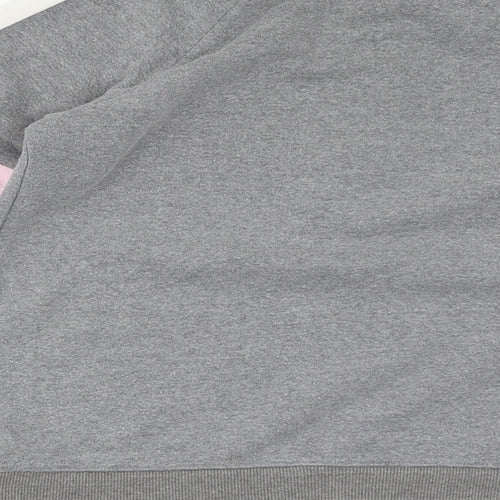 Reebok Girls Grey Cotton Henley Sweatshirt Size 2XL Pullover - Logo